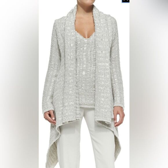 Donna Karan black label Italian knit cardigan L